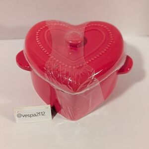 Target Bullseye Playground Valentines Bakeware Red Heart Shaped Ceramic